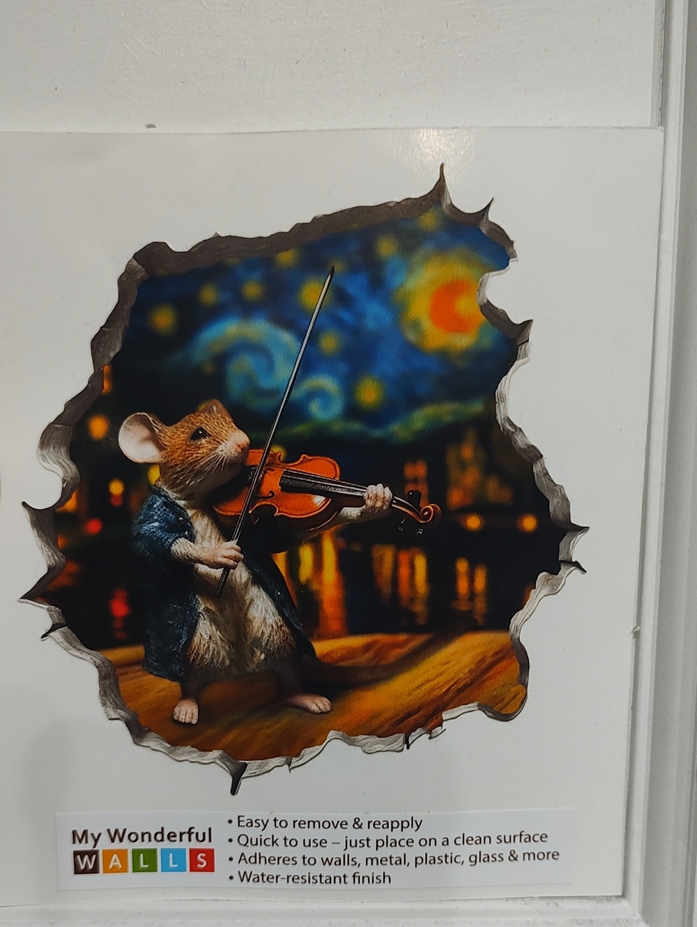 Starry Night Romantic Violin Mouse Decal